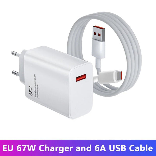 Xiaomi Original 67W USB - C Super Fast Charger For Mi 12/11, POCO X5/X4 Pro, Redmi Note 9/10/11 - Sales Gear Tech